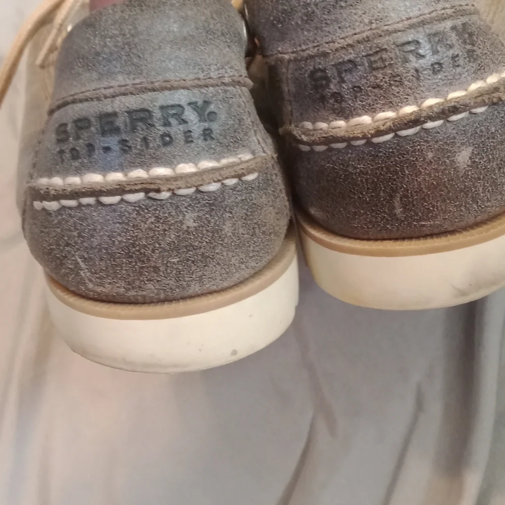 Sperry Top-Sider men tan and black boat shoes size 8 medium